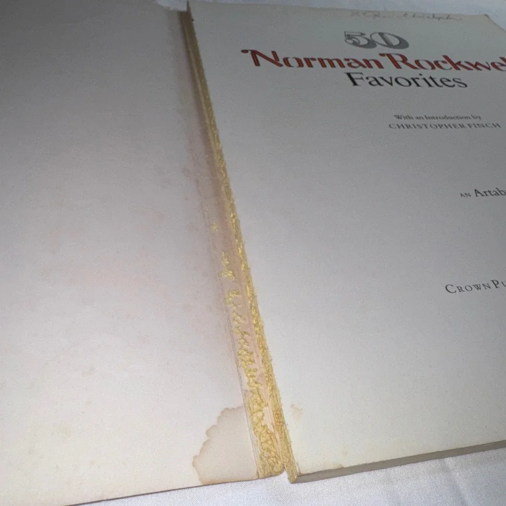 50 Norman Rockwell Favorites Art Book 1977 Crown Publishers Large Poster Size